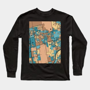 Vaughan Map Pattern in Mid Century Pastel Long Sleeve T-Shirt